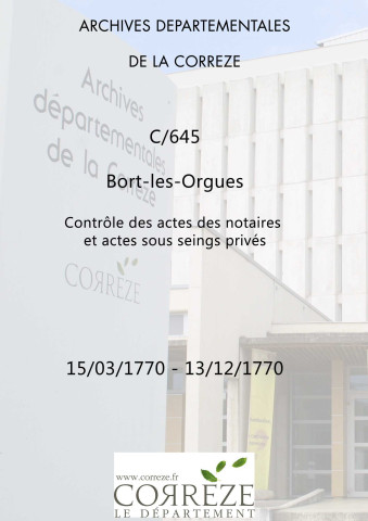 15 mars 1770-13 décembre 1770