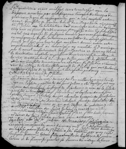 Baptêmes, mariages, sépultures (1737-1772)