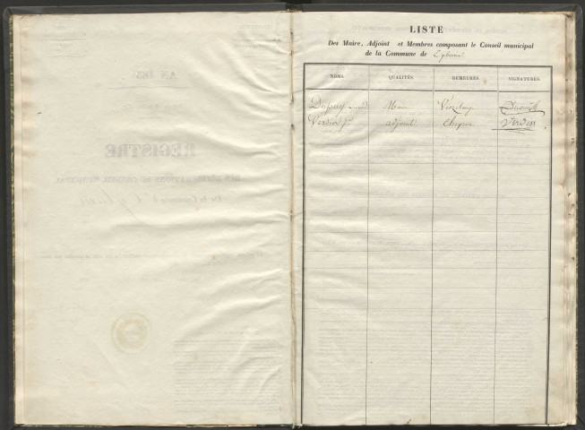 Délibérations du conseil municipal. 05 août 1838-14 novembre 1844