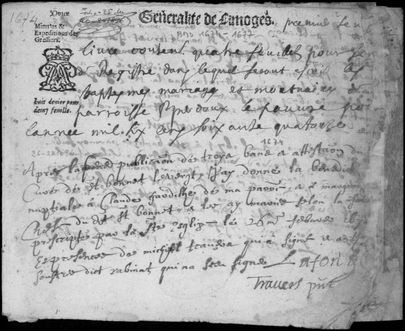 Baptêmes, mariages, sépultures (1643-1762)
