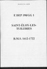 Baptêmes, mariages, sépultures (1612-1722)