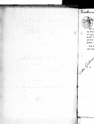 Naissances, mariages, décès (1823-1832)