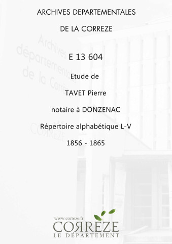 Répertoire alphabétique : L-V