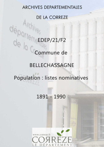 Population : listes nominatives. 1891-1990