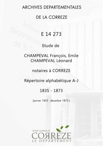 Répertoire alphabétique : A-J