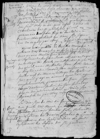 Baptêmes, mariages, sépultures (1733-1755)