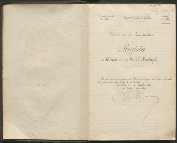 Délibérations du conseil municipal. 30 novembre 1924-08 mai 1938
