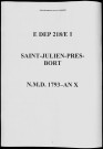 Naissances, mariages, décès (1793-1802)