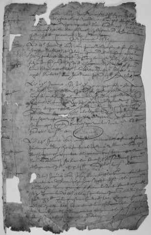 Répertoire chronologique : 1615-1652
