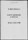 Baptêmes, mariages, sépultures (1623-1700)