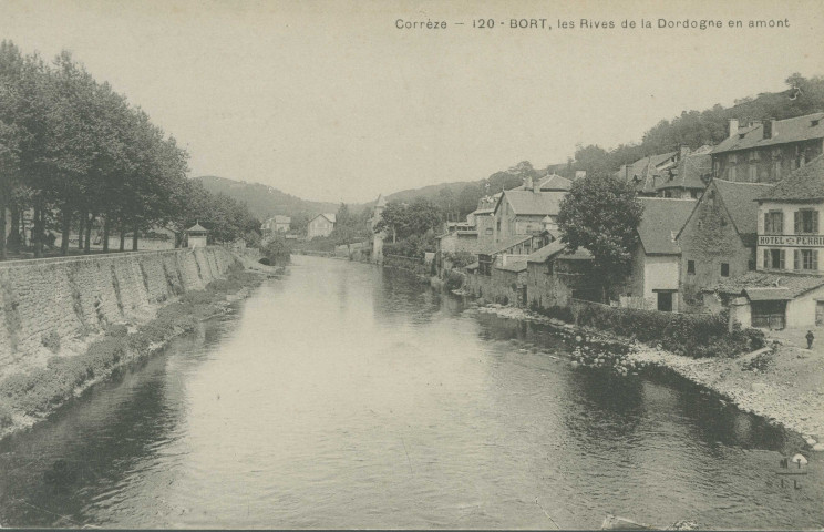 Bort-les-Orgues : "Corrèze - 120 - Bort, les rives de la Dordogne en amont".