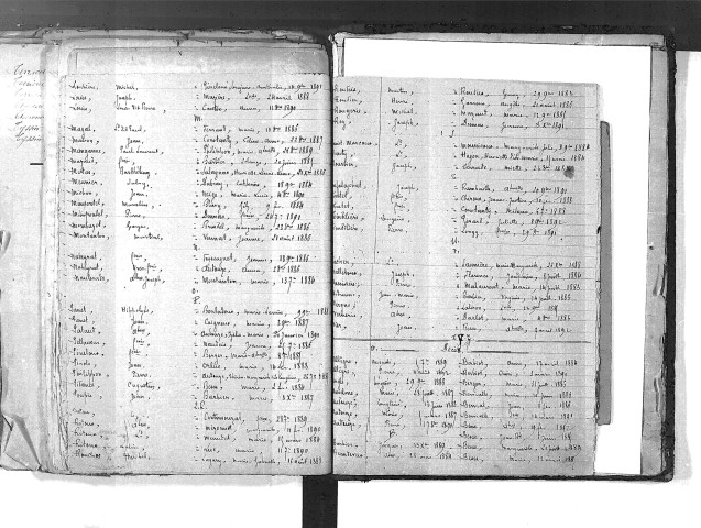 Tables décennales des mariages (1883-1892)