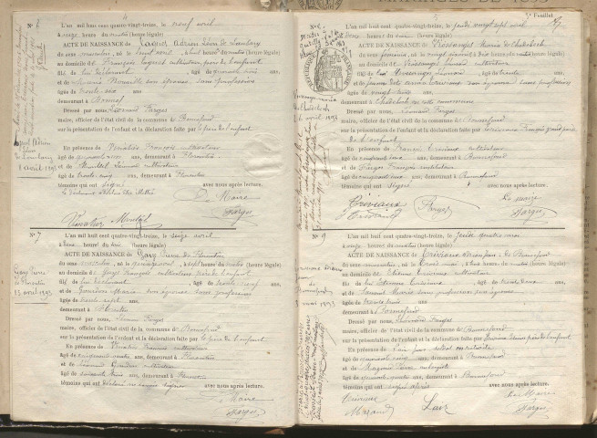 Naissances, mariages, décès (1893-1902)