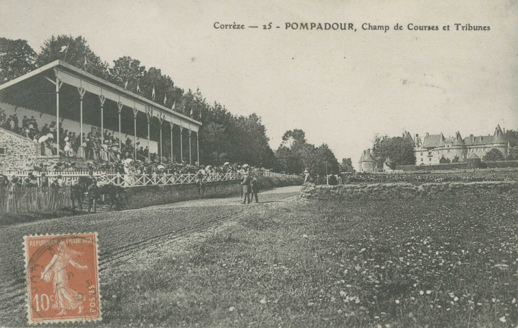 Arnac-Pompadour : "Corrèze - 25 - Pompadour - champ de courses et tribunes".