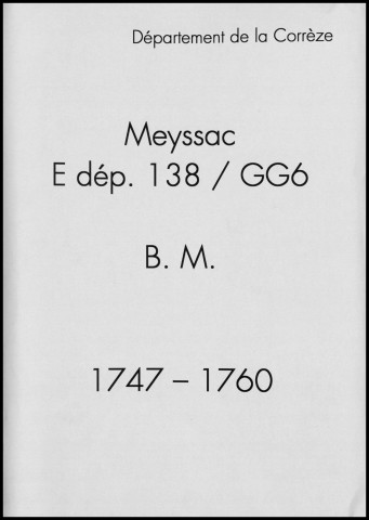 Baptêmes, mariages (1747-1760)