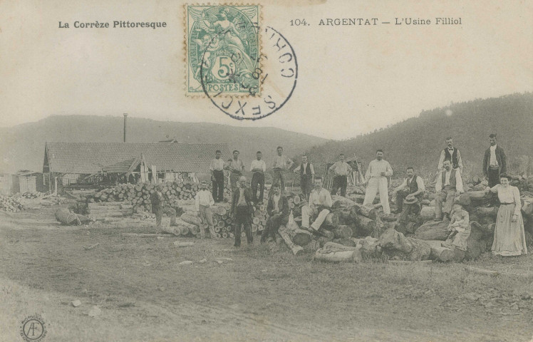 Argentat : "La Corrèze pittoresque - 104. Argentat - l'usine Filliol".