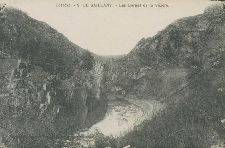 Voutezac : "Corrèze - 9. Le Saillant. - Les gorges de la Vézère.".
