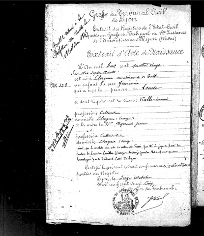 Naissances (1869-1881)