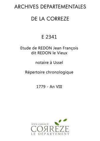 Répertoire chronologique : 1779-an VIII