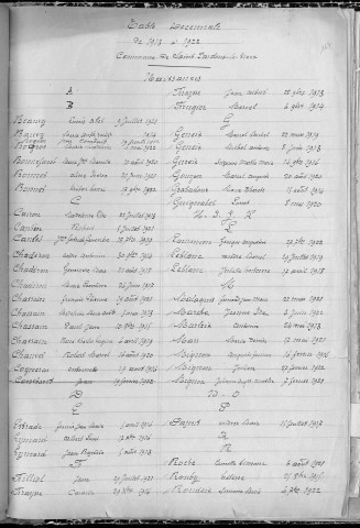 Tables décennales des décès (1903-1912)