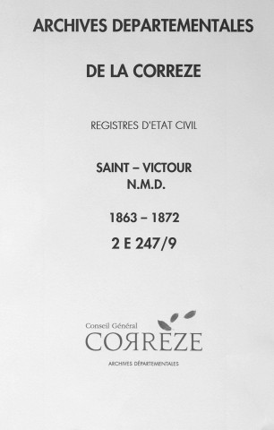 Naissances, mariages, décès (1863-1872)