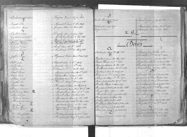 Tables décennales des décès (1893-1902)