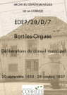 Délibérations du conseil municipal (19 septembre 1830-30 novembre 1837).Visas des passeports (11 septembre 1840-21 juin 1866).