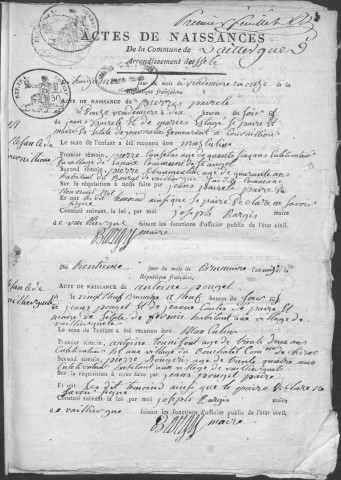 Naissances, mariages, décès (1803-1812)