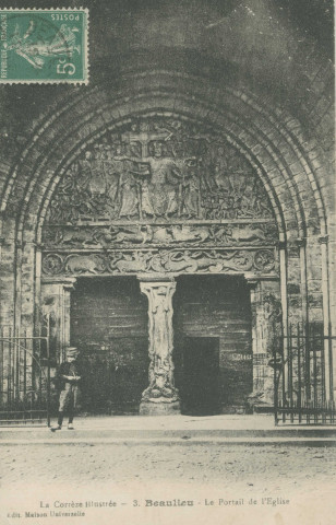 Beaulieu-sur-Dordogne : "La Corrèze illustrée - 3. Beaulieu - Le Portail de l'église".