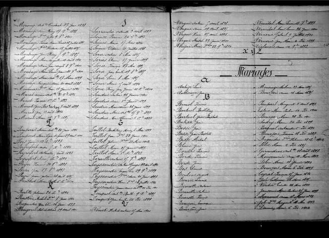 Tables décennales des naissances (1893-1902)