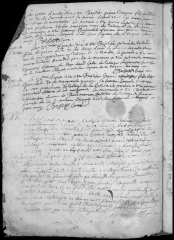 Baptêmes, mariages, sépultures (1712-1735)