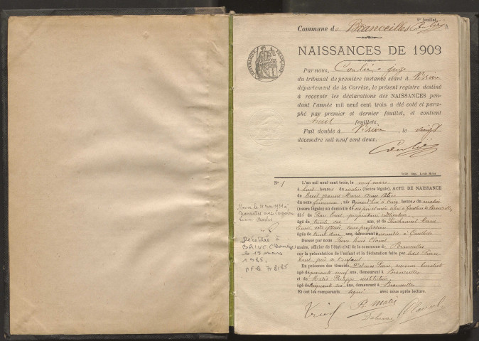 Naissances (1903-1942).