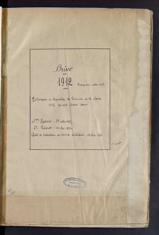 Classe 1912 : matricules 249 à 500.