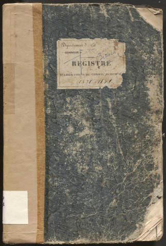 Délibérations du conseil municipal. 13 mai 1838-13 septembre 1848