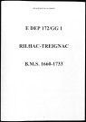 Baptêmes, mariages, sépultures (1660-1733)