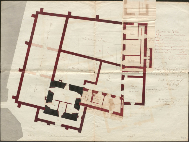 Construction : correspondance, devis, rapports ; projet consistant à réunir les prisons au couvent des carmes (1812)