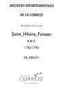 Baptêmes, mariages, sépultures (1782-1792)