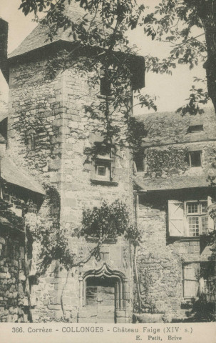 Collonges-la-Rouge : "366. Corrèze - Collonges - Château Faige (XIVe s.)". Château de Vassignac.