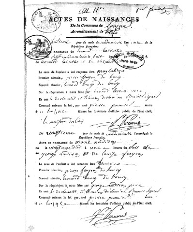 Naissances (1803-1813)