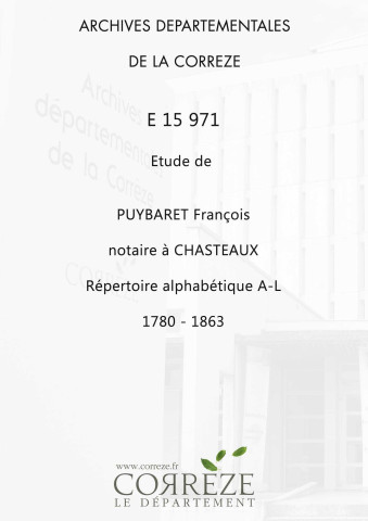 Répertoire alphabétique : A-L