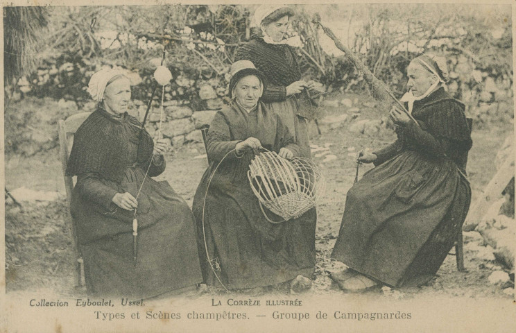 Folklore : "La Corrèze illustrée - Types et scènes champêtres. - Groupe de campagnardes".