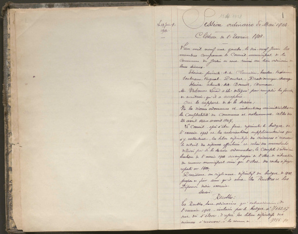 Délibérations du conseil municipal. 19 juin 1904-25 mai 1929