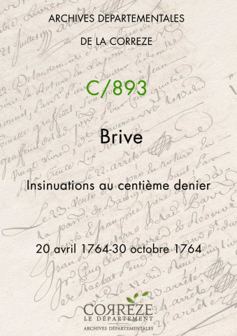 20 avril 1764-30 octobre 1764