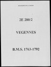 Baptêmes, mariages, sépultures (1763-1792)