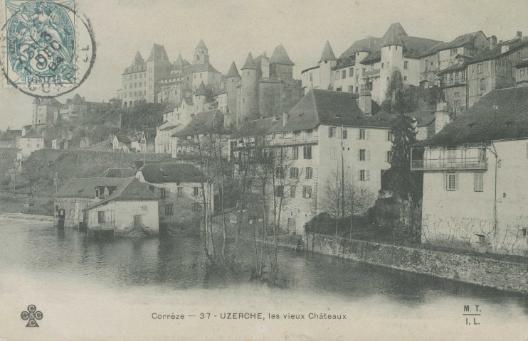 Uzerche : "Corrèze - 37 - Uzerche, les vieux châteaux".