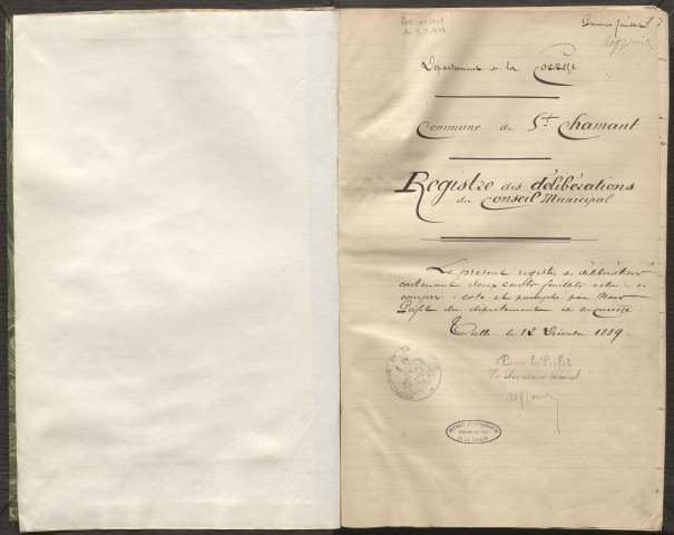Délibérations du conseil municipal. 29 décembre 1889-27 février 1910