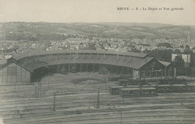 Brive-la-Gaillarde : "Brive - 8 - Le dépôt et vue générale".