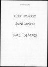 Baptêmes, mariages, sépultures (1684-1703)