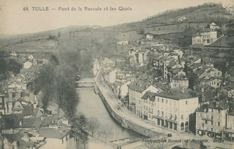 Tulle : "48. Tulle - Pont de la Bascule et les quais".