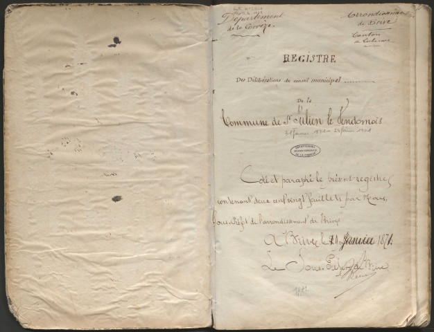 Délibérations du conseil municipal. 31 janvier 1871-24 février 1901